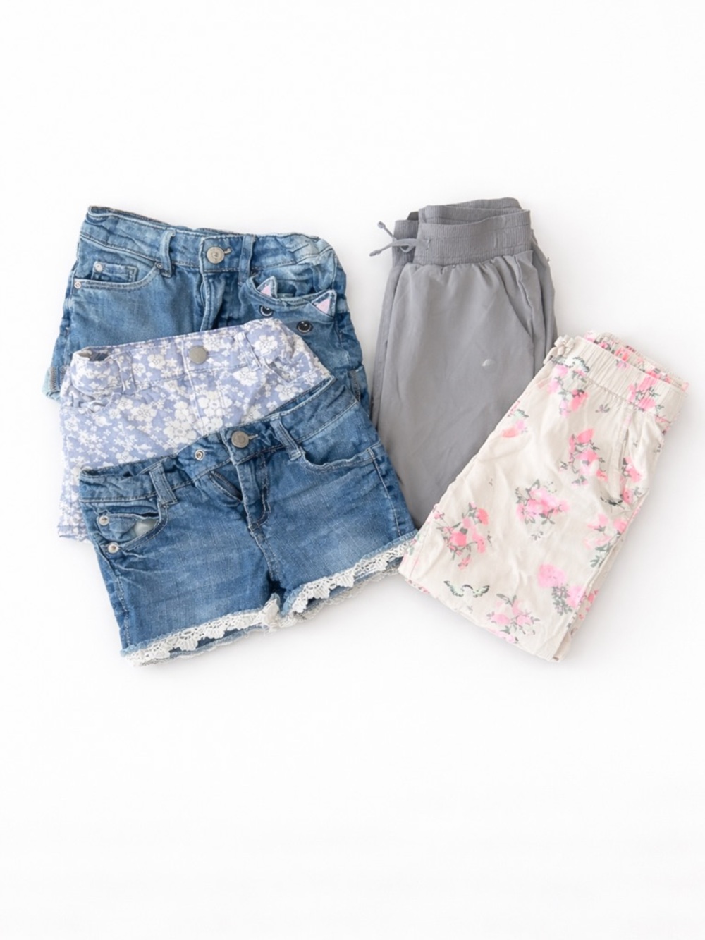 Girls 4T 5T Clothing Bundle Denim Shorts & Pants Lot Summer Spring Cute
